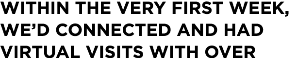 Within the very first week, we d connected and had Virtual Visits with over