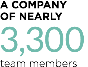 A company of nearly 3,300 team members